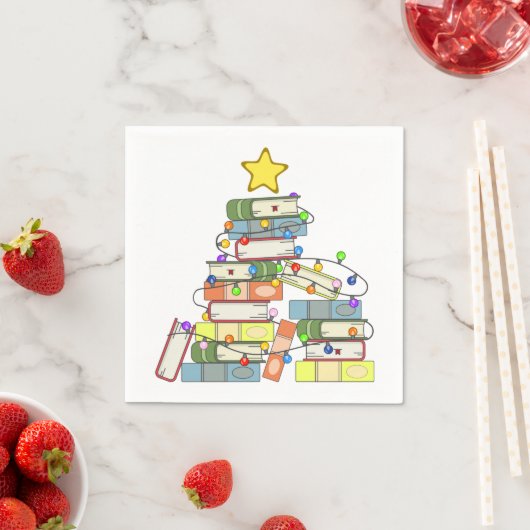 Bookish Christmas Tree I Serviette (Beispiel)