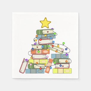 Bookish Christmas Tree I Serviette