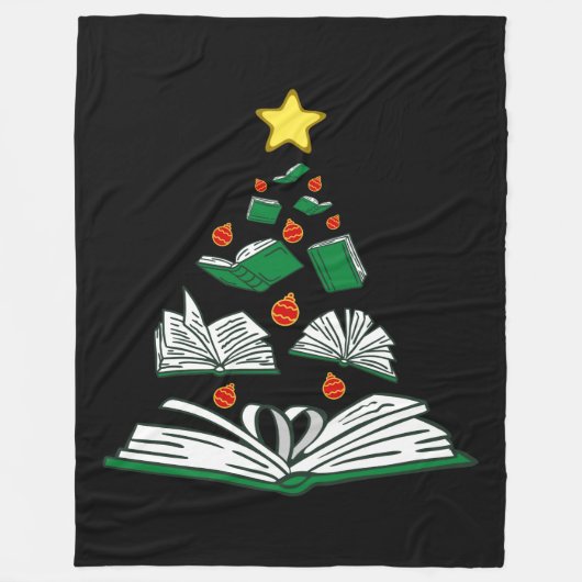 Bookish Christmas Tree III Fleecedecke (Vorderseite)