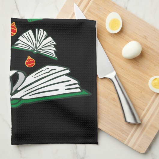 Bookish Christmas Tree III Geschirrtuch (Viertel Falte)