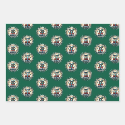 Bookish Christmas wrapping gift paper Geschenkpapier Set (Vorderseite 3)