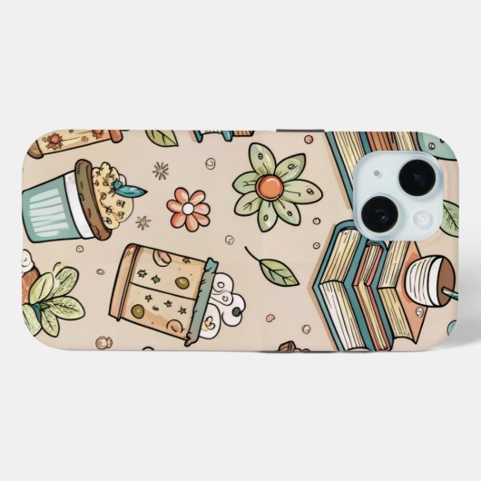 Bookish Coffee iPhone Case – Cozy Reader Aesthetic (Rückseite (Horizontal))