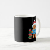 Bookish Gingerbread Reading Books Christmas Pajama Kaffeetasse (VorderseiteRechts)
