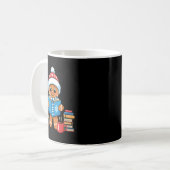Bookish Gingerbread Reading Books Christmas Pajama Kaffeetasse (Vorderseite Links)