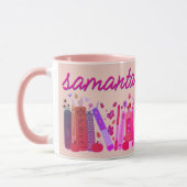 Bookish Orange Pumpkin Floral Autumn Pink Combo Tasse (Links)