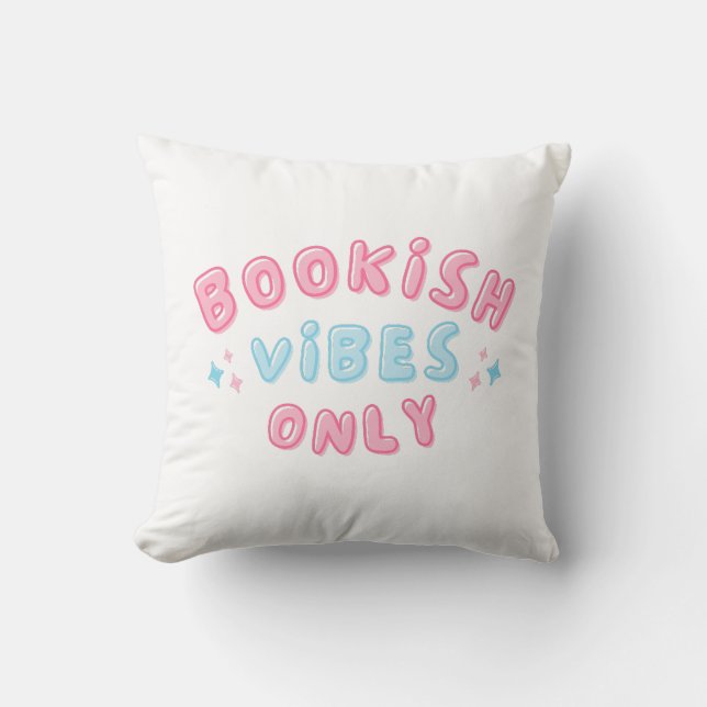 Bookish Vibes only Niedlich Typografy Groovy Kissen (Vorderseite)