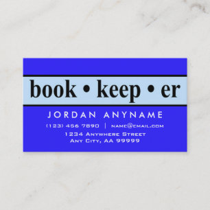 Bookkeeper Blue Strip Business Card Visitenkarte