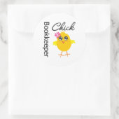 Bookkeeper Chick Runder Aufkleber (Tasche)