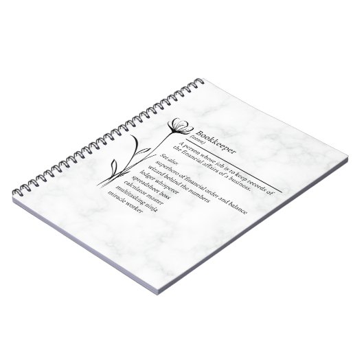 Bookkeeper Definition Funny Synonym Foto Notebook Notizblock (Linke Seite)