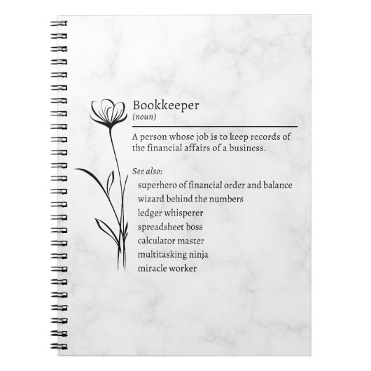 Bookkeeper Definition Funny Synonym Foto Notebook Notizblock (Vorderseite)