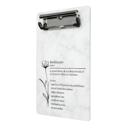 Bookkeeper Definition Funny Synonym Mini-Zwischena Mini Klemmbrett (Gewinkelt2)
