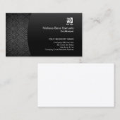 Bookkeeper Finance Services Elegante Black Damask Visitenkarte (Vorne/Hinten)