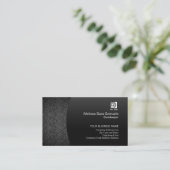 Bookkeeper Finance Services Elegante Black Damask Visitenkarte (Stehend Vorderseite)