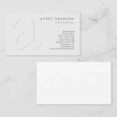 Bookkeeper Finance Services Simple Shadow Monogram Visitenkarte (Vorne/Hinten)