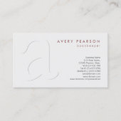 Bookkeeper Finance Services Simple Shadow Monogram Visitenkarte (Vorderseite)