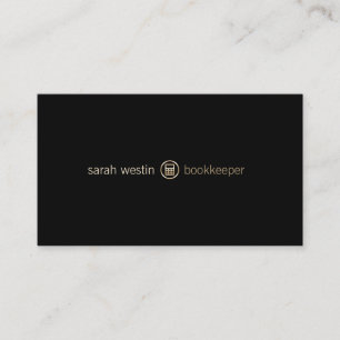 Bookkeeper Gold Calculator Icon Business Card Visitenkarte