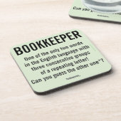 "Bookkeeper ist ein einzigartiges Wort" Untersetzer (Linke Seite)