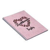 Bookkeeper Leopard Heart Frame Foto Notebook Notizblock (Rechte Seite)