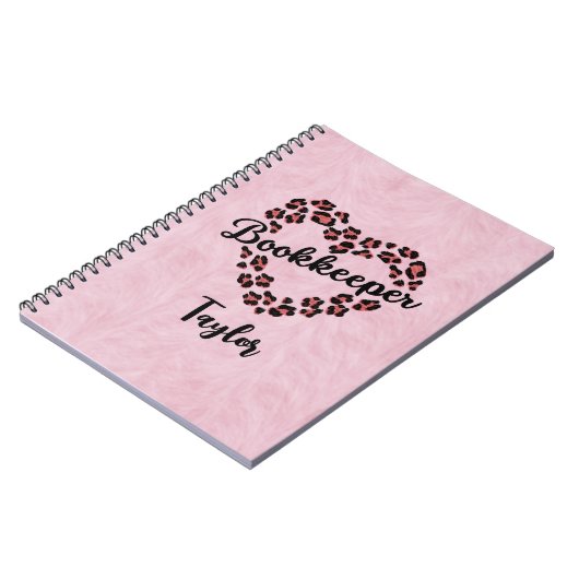 Bookkeeper Leopard Heart Frame Foto Notebook Notizblock (Linke Seite)