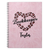 Bookkeeper Leopard Heart Frame Foto Notebook Notizblock (Vorderseite)