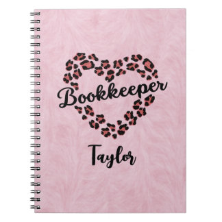 Bookkeeper Leopard Heart Frame Foto Notebook Notizblock