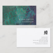 Bookkeeper Truquoise Grunge Thin Letters Visitenkarte (Vorne/Hinten)