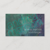 Bookkeeper Truquoise Grunge Thin Letters Visitenkarte (Vorderseite)