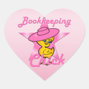 Bookkeeping Chick #8 Herz-Aufkleber