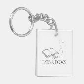 Booklet Cat Silhouette Reading Vibes Schlüsselanhänger (Vorderseite links)