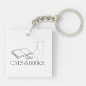 Booklet Cat Silhouette Reading Vibes Schlüsselanhänger (Rückseite)