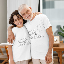 Booklet Cat Silhouette Reading Vibes T-Shirt