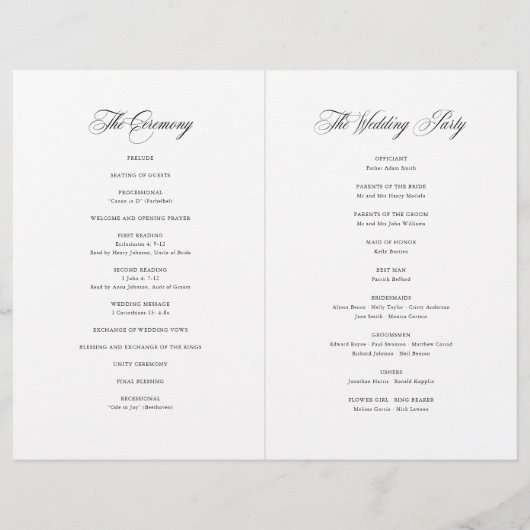 Booklet zum klassischen Script-Elegant-Hochzeitspr (Rückseite)