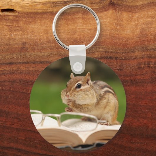 Booklover Chipmunk Schlüsselanhänger (Vorderseite)