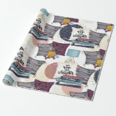 Booklover Muster Geschenkpapier (Ungerollt)