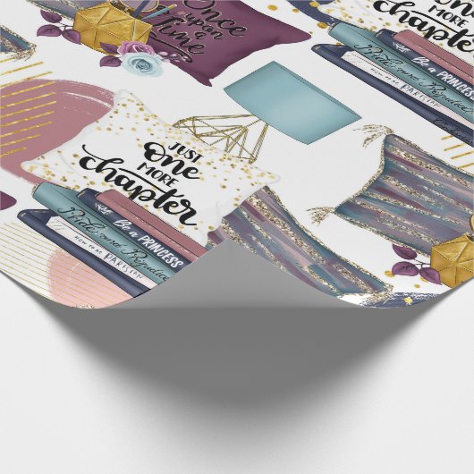 Booklover Muster Geschenkpapier (Ecke)