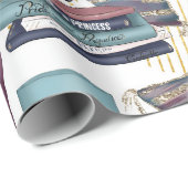 Booklover Muster Geschenkpapier (Rolleneckpunkt)