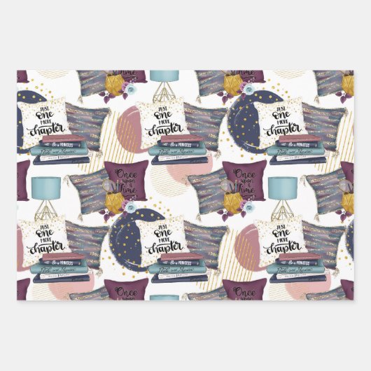 Booklover Muster Geschenkpapier Set (Vorderseite 3)