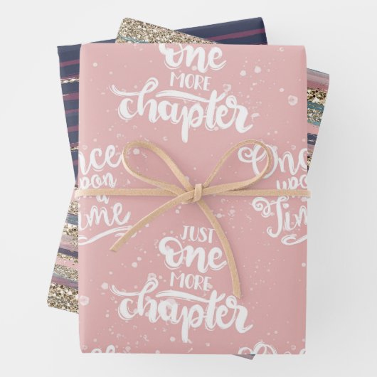 Booklover Muster Geschenkpapier Set (Beispiel)