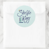 Booklover Shelfie King Runder Aufkleber (Tasche)