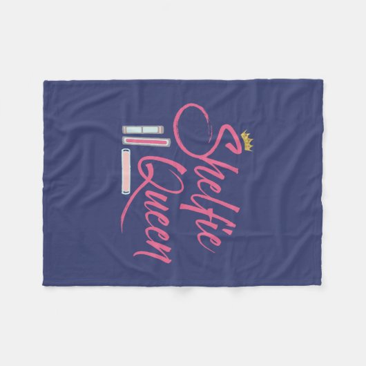 Booklover Shelfie Queen Fleecedecke (Vorderseite (Horizontal))