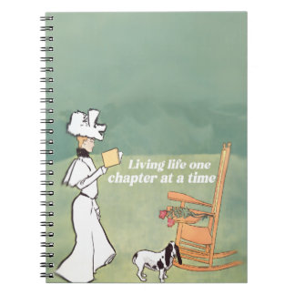 Booklover Woman And Dog Reading Notizblock