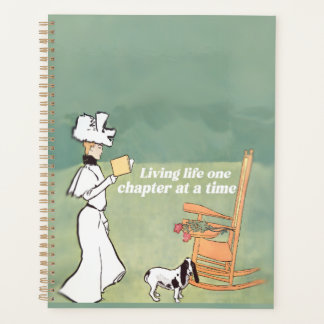 Booklover Woman And Dog Reading Planer