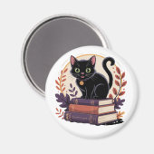 Bookmark Black Cat - Kids' Magnet (Vorderseite/Rückseite)