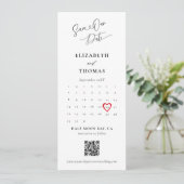 Bookmark Calendar Heart Modern Calligraphy Wedding Save The Date (Stehend Vorderseite)