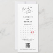 Bookmark Calendar Heart Modern Calligraphy Wedding Save The Date (Vorderseite)