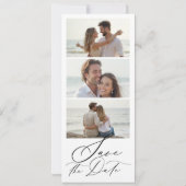 Bookmark Calendar Heart Photo Strip Modern Wedding Save The Date (Rückseite)