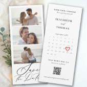 Bookmark Calendar Heart Photo Strip Modern Wedding Save The Date