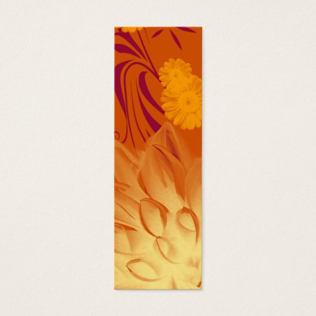 Bookmark Orange Yellow Flowers Custom Template (Vorderseite)