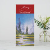 Bookmarker Merry Christmas Pine Forest (Stehend Vorderseite)