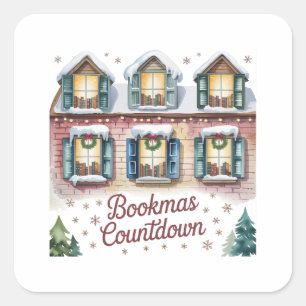 Bookmas Countdown • 25 Tage Lesebücher Adventskale Quadratischer Aufkleber